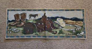  Western Tack Tapestry Table Runner