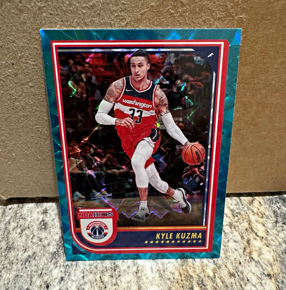 Panini 2022-23 NBA Hoops Kyle Kuzma Teal Explosion #113 Washington Wizards