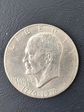 1776-1976  Eisenhower Liberty Bell Moon Silver$1 dollar coin No Mint Mark Shiny