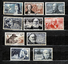 France  1955, 1956 Famous French Mi #1037-1042 & #1083-1086, 2 complete sets