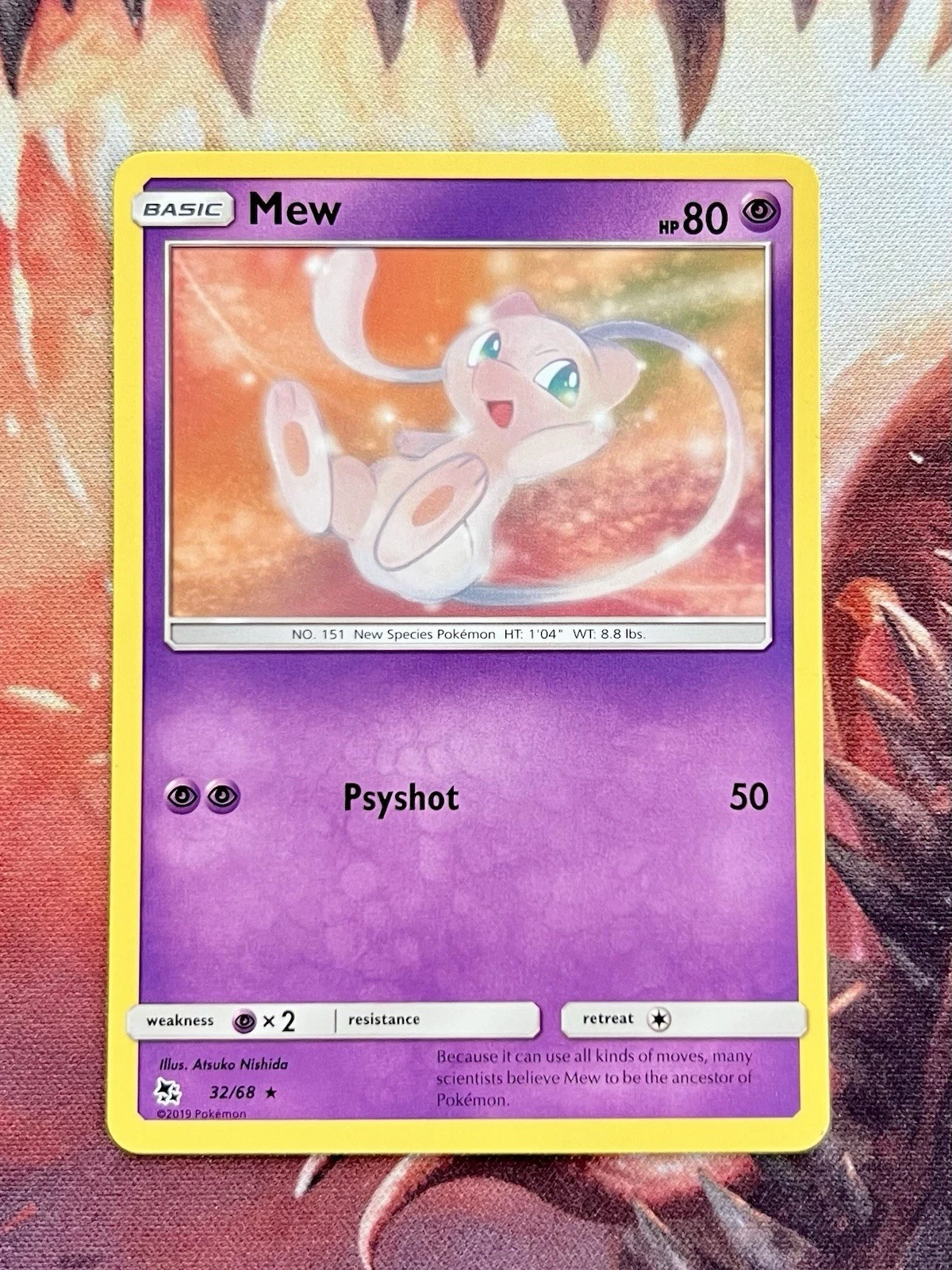 Mew RARE 32/68 Hidden Fates 2019 Pokemon Card Regular Near Mint 🫧