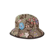 Gucci cappello da pescatore in tela GG Jumbo Con Fiori Ricamati