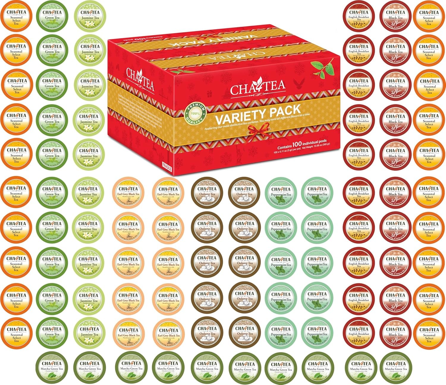 Compatible W/ Keurig Brewers Includes Green Black