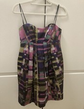 ABS Collection  Strapless Satin printed Dress cocktail  Graduation party Size2