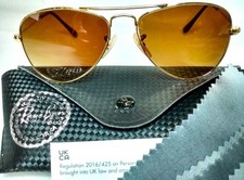 RAY-BAN RJ9506S JUNIOR AVIATOR SUNGLASSES   ARISTA GOLD / GRADIENT BROWN   KIDS