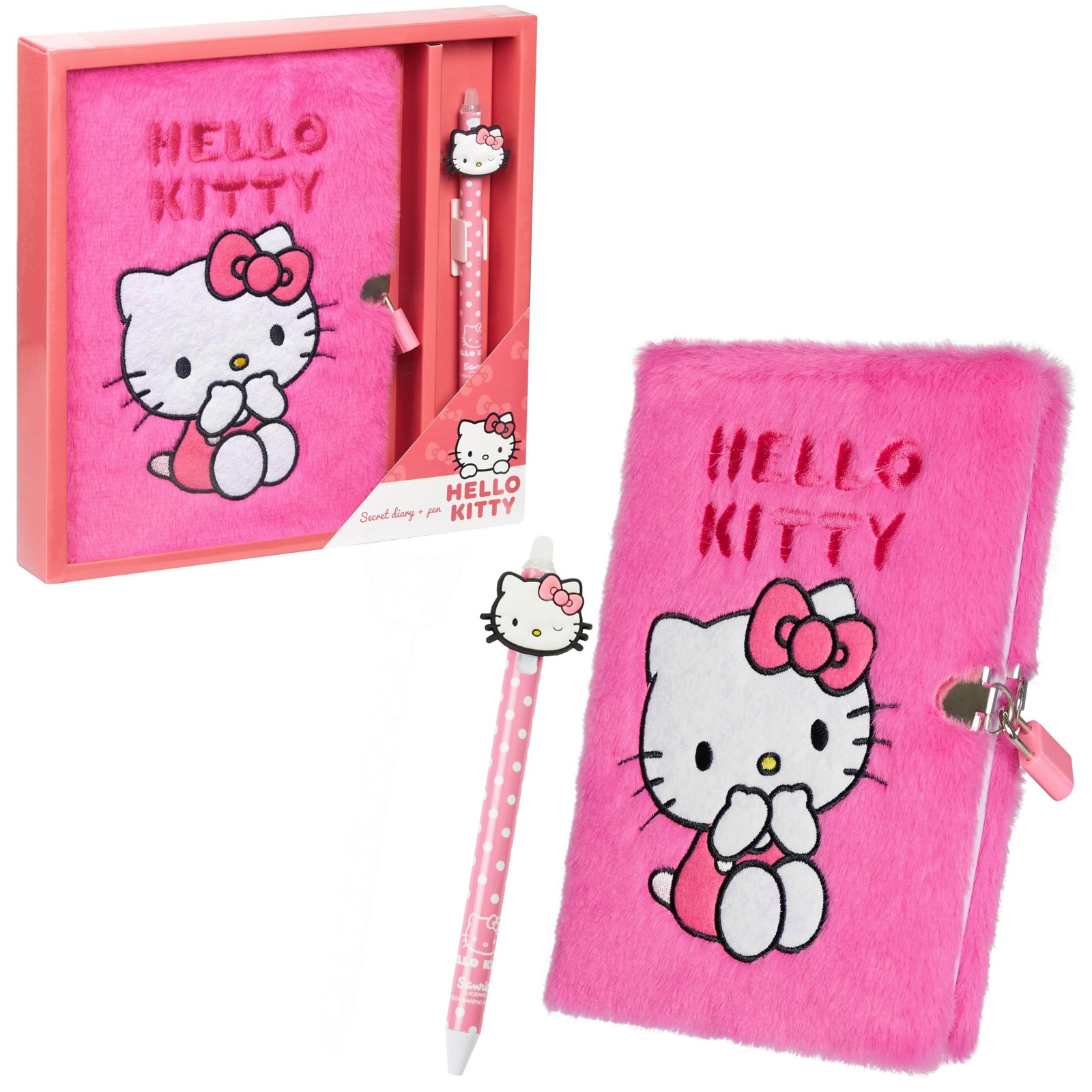 Hello Kitty Sanrio Diary with Lock and Key for Girls Teens Women Kuromi Notebook