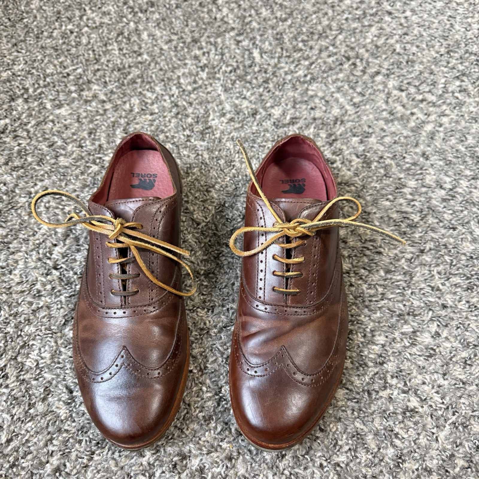 SAOLA Scarpa Oxford Sorel da uomo in pelle alare stringata marrone taglia 8 5 casual comoda