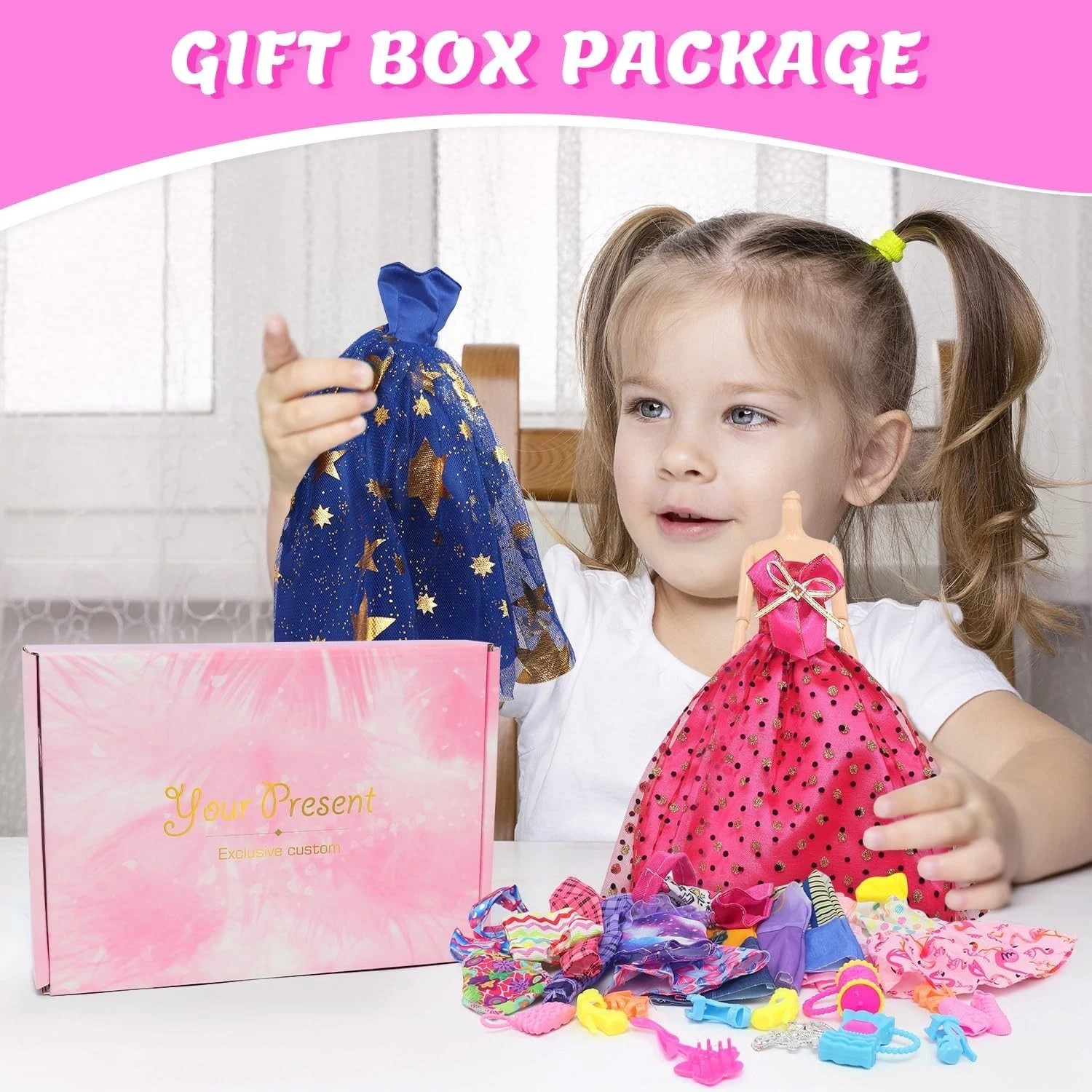 120Pcs Doll Clothes and Accessories, 5 Wedding Gowns 21 Dresses Including Eveni