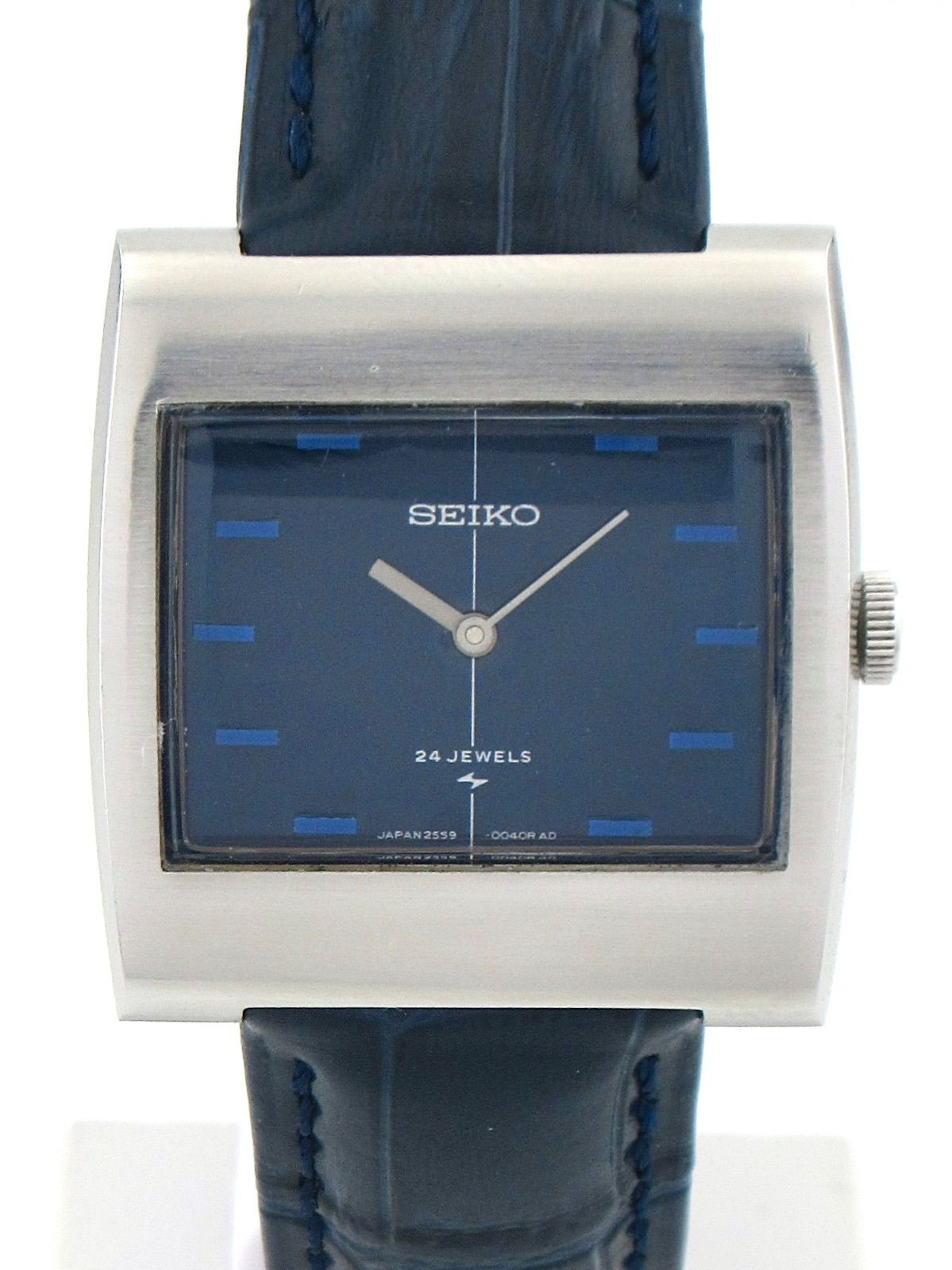 SEIKO 2559-3010 Square Blue Overhauled Manual Winding Watch Seiko