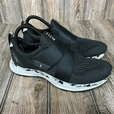 TIEM Slipstream Cycling Shoes Womens 7.5 Black Geometric Indoor Cycling Sneakers