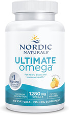 Nordic Naturals Ultimate Omega in Fish Gelatin, - 60 Soft Gels - 1280mg Omega-3