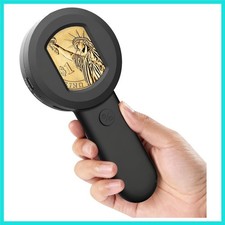 Digital Handheld Microscope for Kids Adults - 100x Mini Coin Magnifier with L...