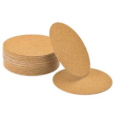 30Pcs Self-Adhesive Cork Round 2mm Thick 3.5" Cork Tiles Backing Sheets