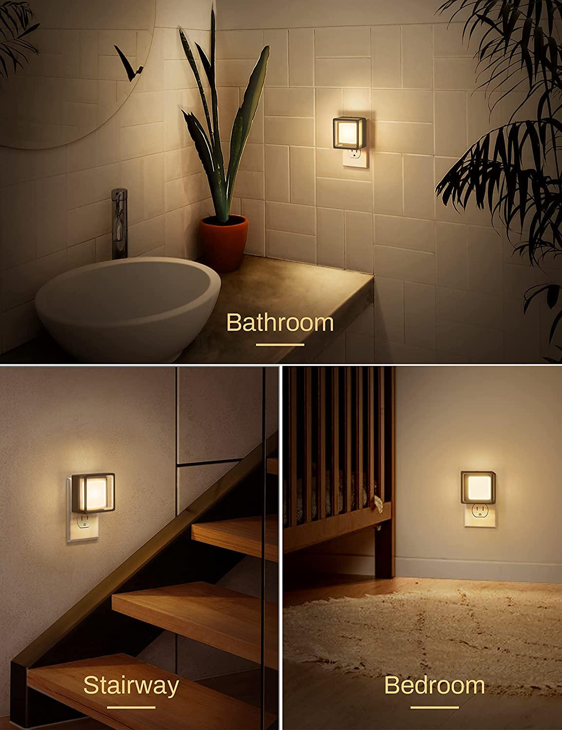 LED Night Light, Night Lights Plug into Wall [2 Pack] with Dusk-To-Dawn Sensor, 
