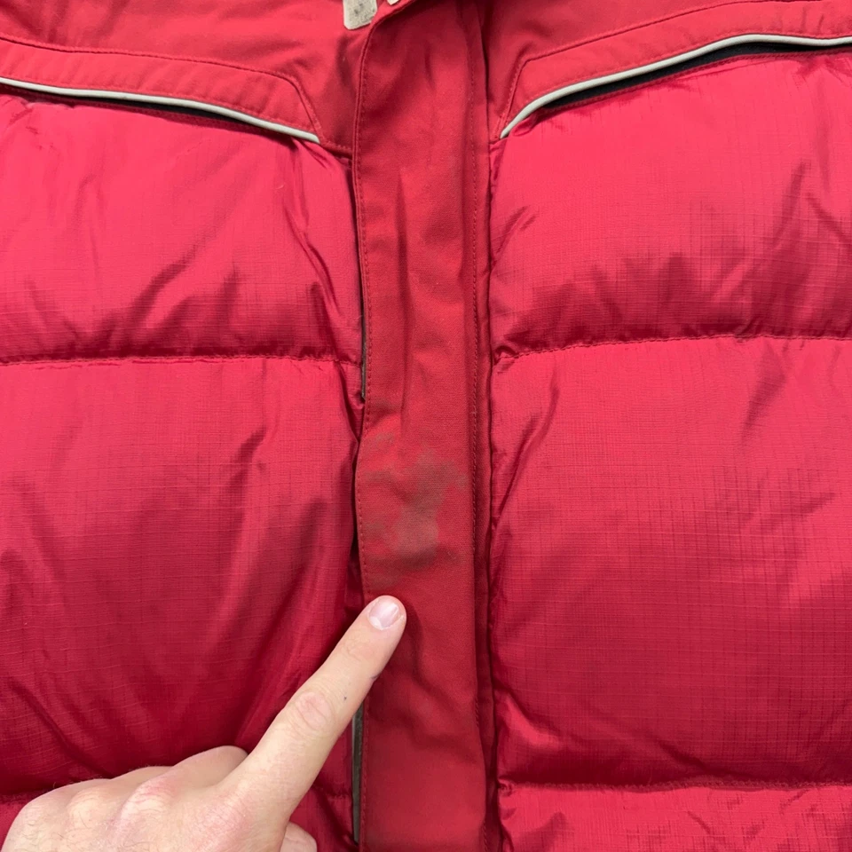 Chaqueta de esquí Rossignol para hombre roja blanca acolchada con capucha invierno snowboard talla M Foto 4 de 4