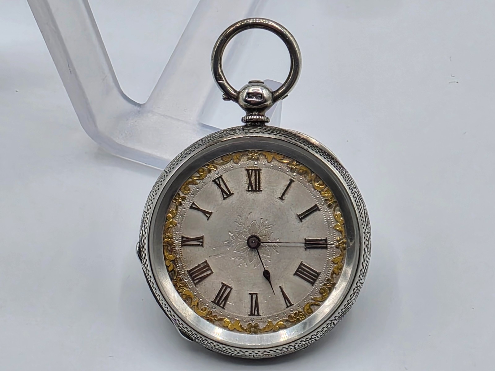 Solid Silver ANDRE MATHEY Pocket Watch 1884 Birmi… - image 13