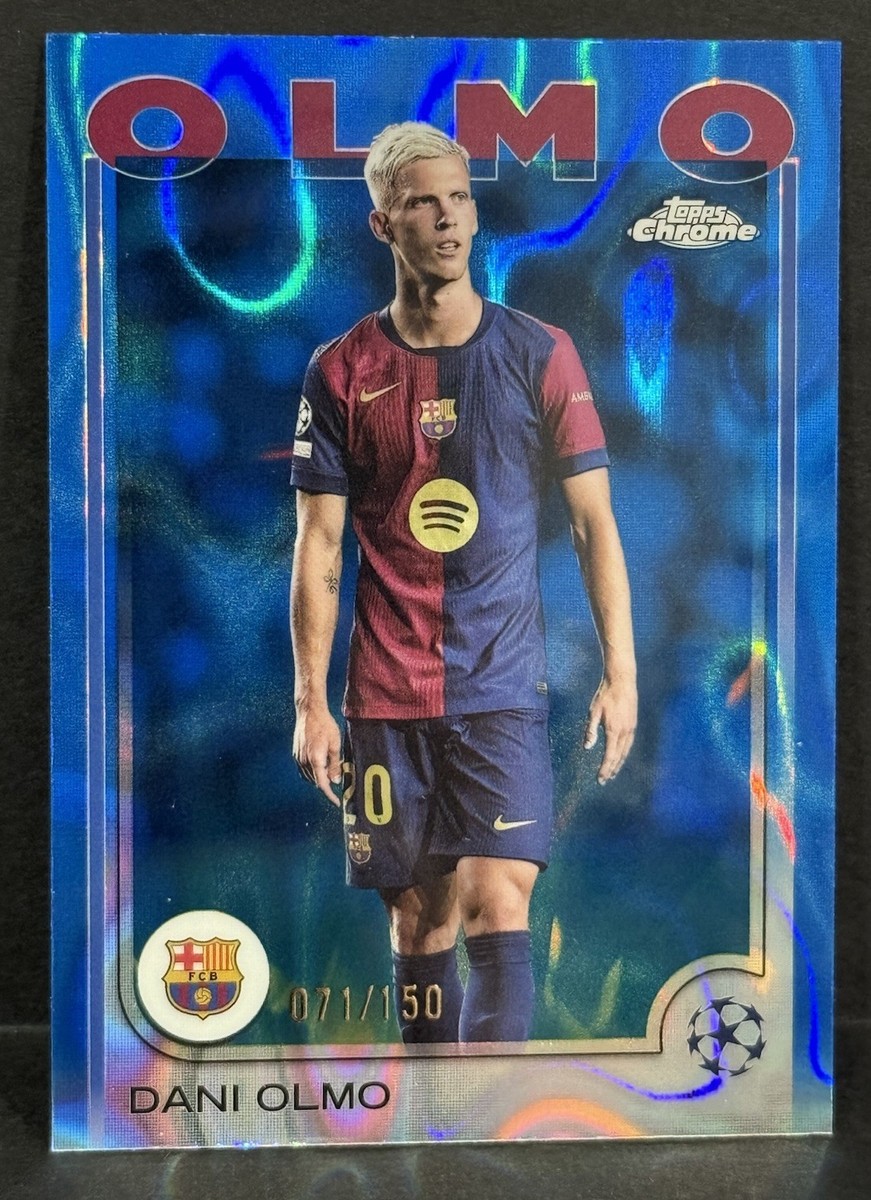 2024-25 Topps Chrome UCC Barcelona Dani Olmo Blue Lava