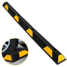 72 Inch Heavy Duty Rubber Parking Curb with Yellow Reflective Strips for Garage
