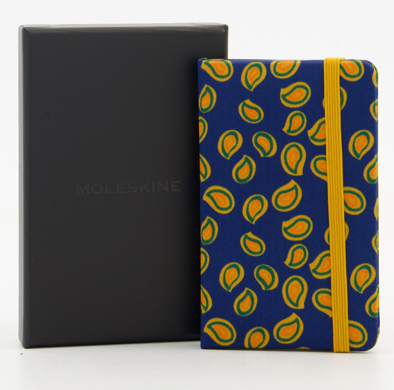 Moleskine Professional Silk Notebook, Hard Cover, XS (2.5"" x 4.25""), Plain, Blue
