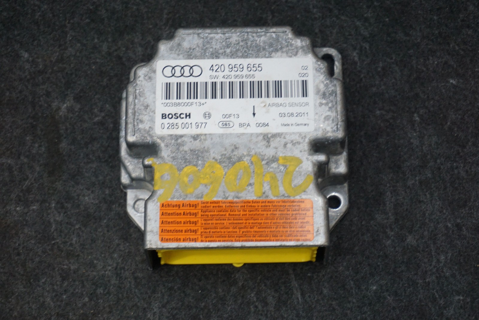 SRS Computer Control Module Sensor OEM 420959655Z0D Audi R8 Type 42 2008-15
