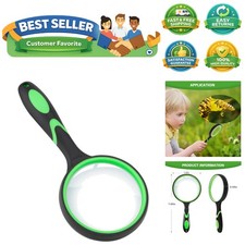 Magnifying Glass, 75MM Handheld Reading Magnifier with Non-Slip Soft Handle f...