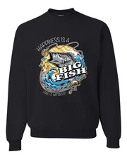Happiness is a Big Fish and a Witness Funny Crewneck Sweatshirt