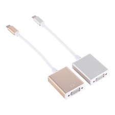 USB 3.1 Type C Reversible To VGA HDTV Adapter Cable With Aluminum Case