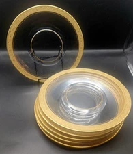 Set of 6 Tiffin Franciscan Westchester 22K Gold Encrusted Plates 7.5” Vintage