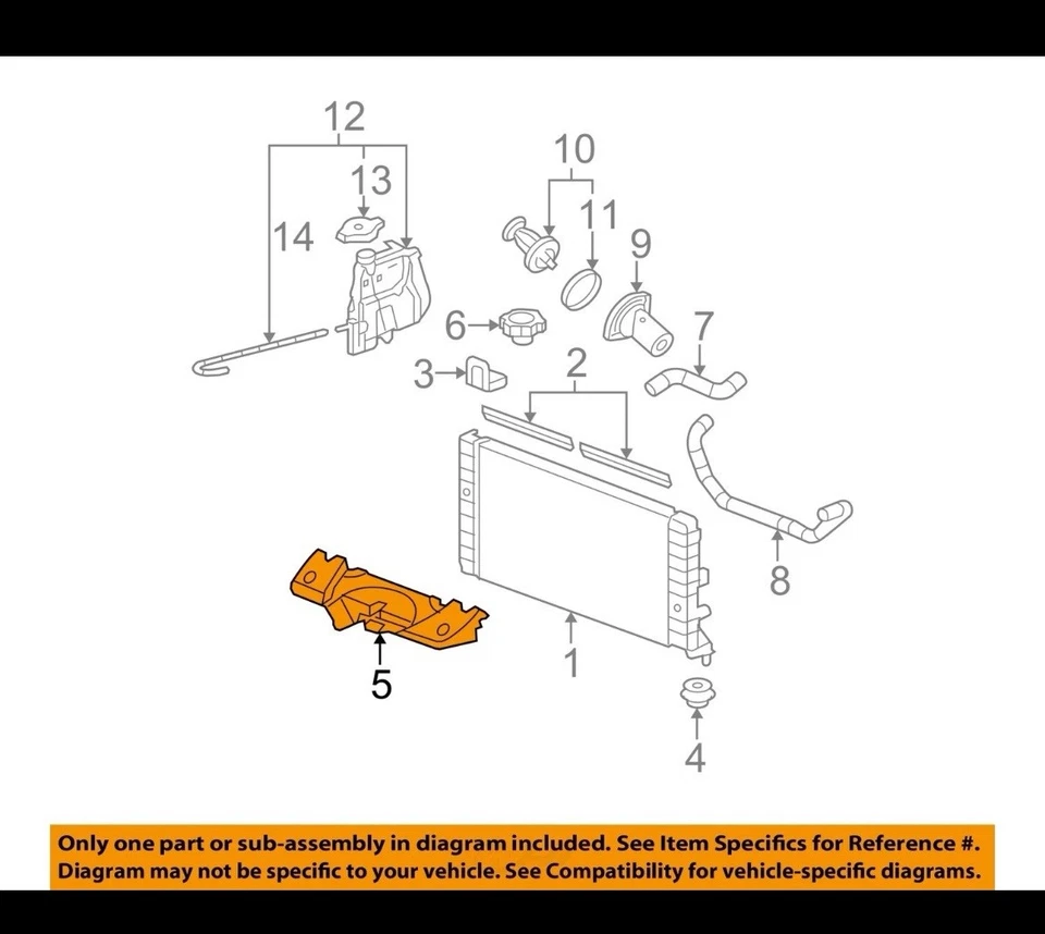 Cubierta de soporte de deflector de radiador superior OEM 06-16 Chevy Impala Monte Carlo 10346636 Foto 2 de 3