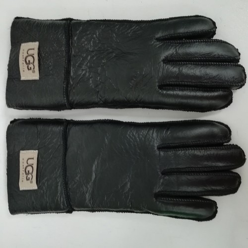 UGG Luxus schwarze gefütterte Damen Handschuhe klein Winter warm Preloved Mode