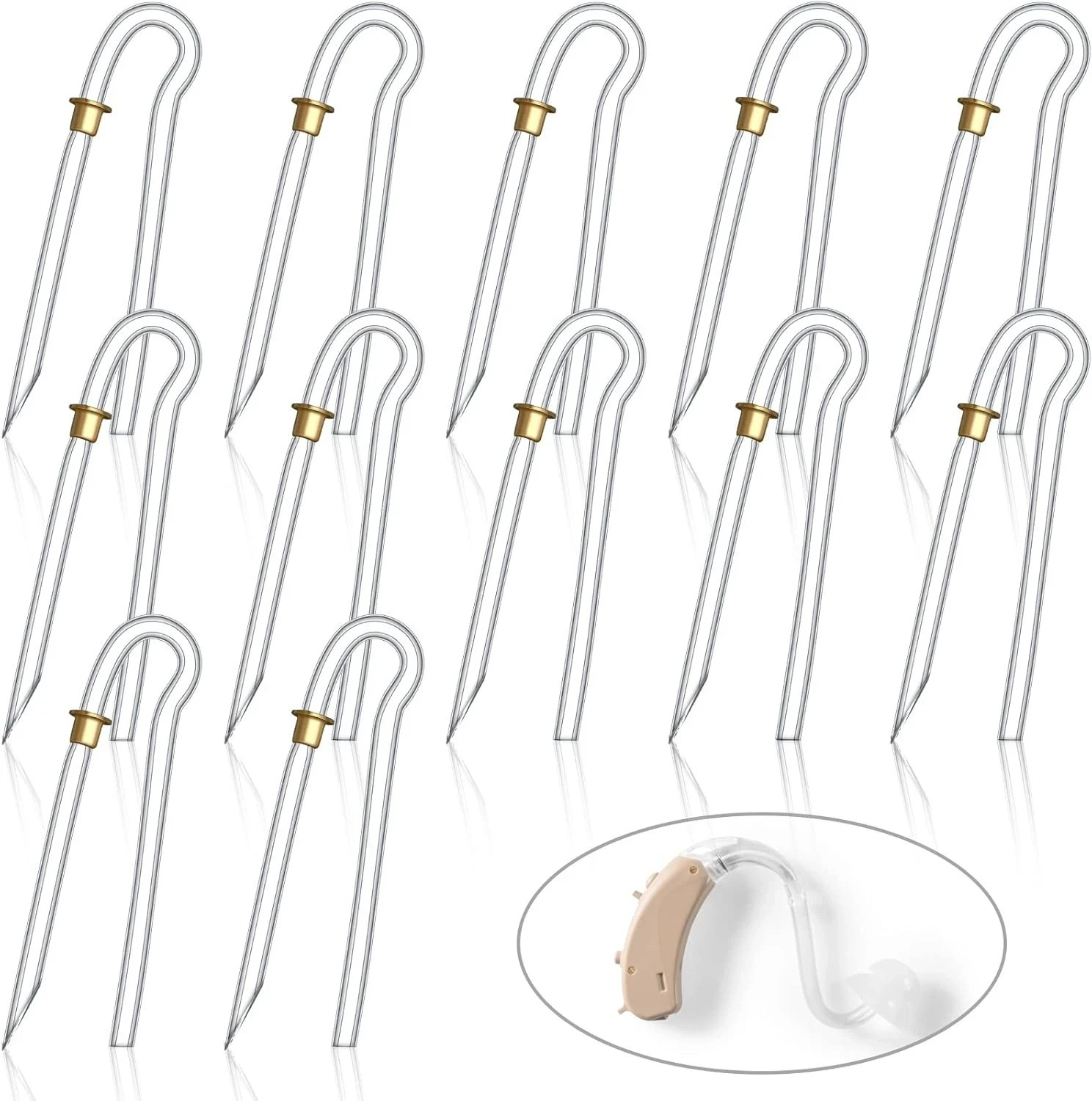 12 Pcs Hearing Aid Tubes Preformed BTE Earmold Tubing 3.5 x 