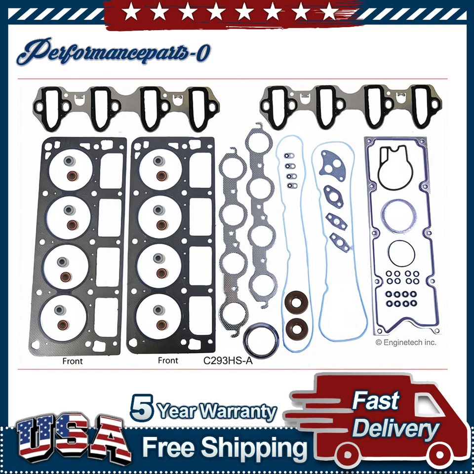 Juego de juntas de motor para Chevrolet Silverado 1500 1999 2000 2001 5,3 L V8 Foto 2 de 3