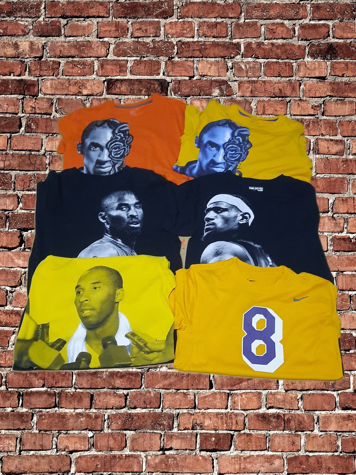 Lot of Kobe Bryant & Lebron James Tees