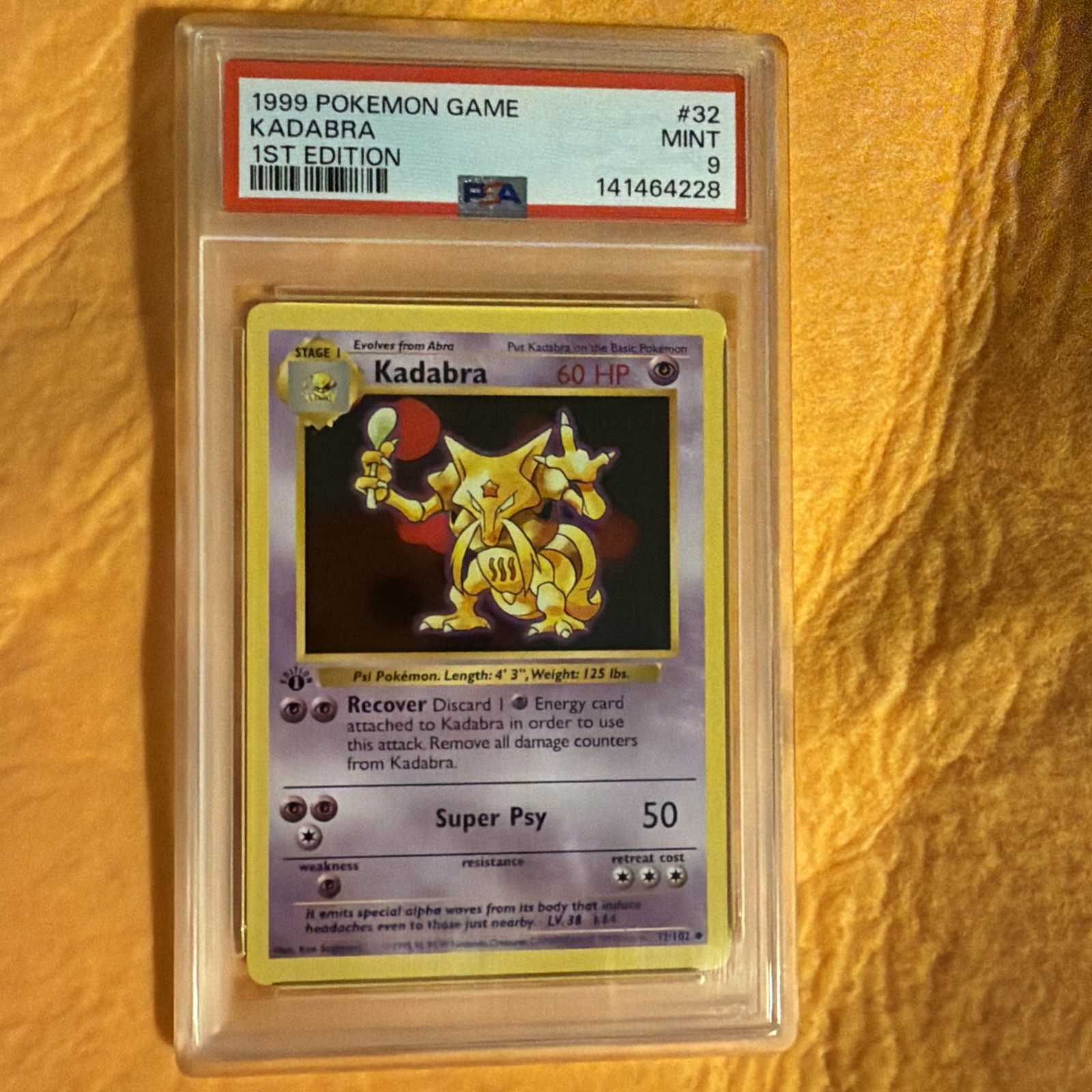 Kadabra  32/102 - Base set - 1ST EDITION - 1999 - Uncommon - PSA 9 - MINT
