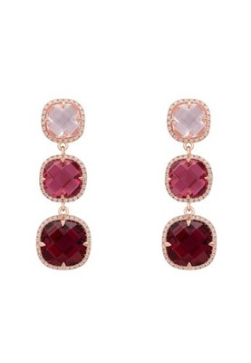 Knightsbridge Ohrringe Rosegold Rosa
