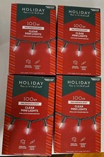 Holiday Living 100 ct-Clear Mini Lights Indoor/Outdoor Christmas Lot Of 4 Boxes