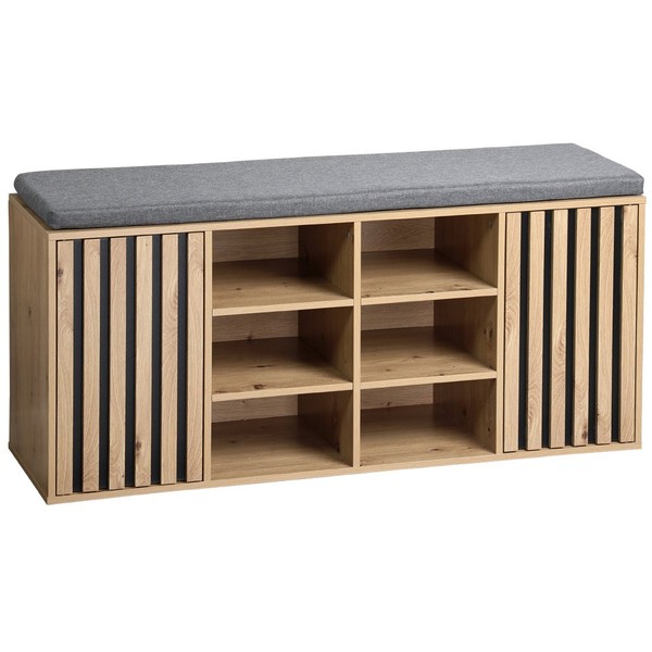 Kesper 1594713 Schuhschrank Mit Sitzkissen, Braun, Spanplatte Fsc, 103 X 29,5...-image