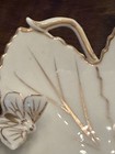 VINTAGE Porcelain Flower Butterfly Worm Ladybug Trinket Candy Dish GOLD Trim 3-D — photo 4