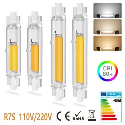 r7s led 78mm 118mm Halogen Glass COB Tube High Power Bulb 110V 220V Dimmable