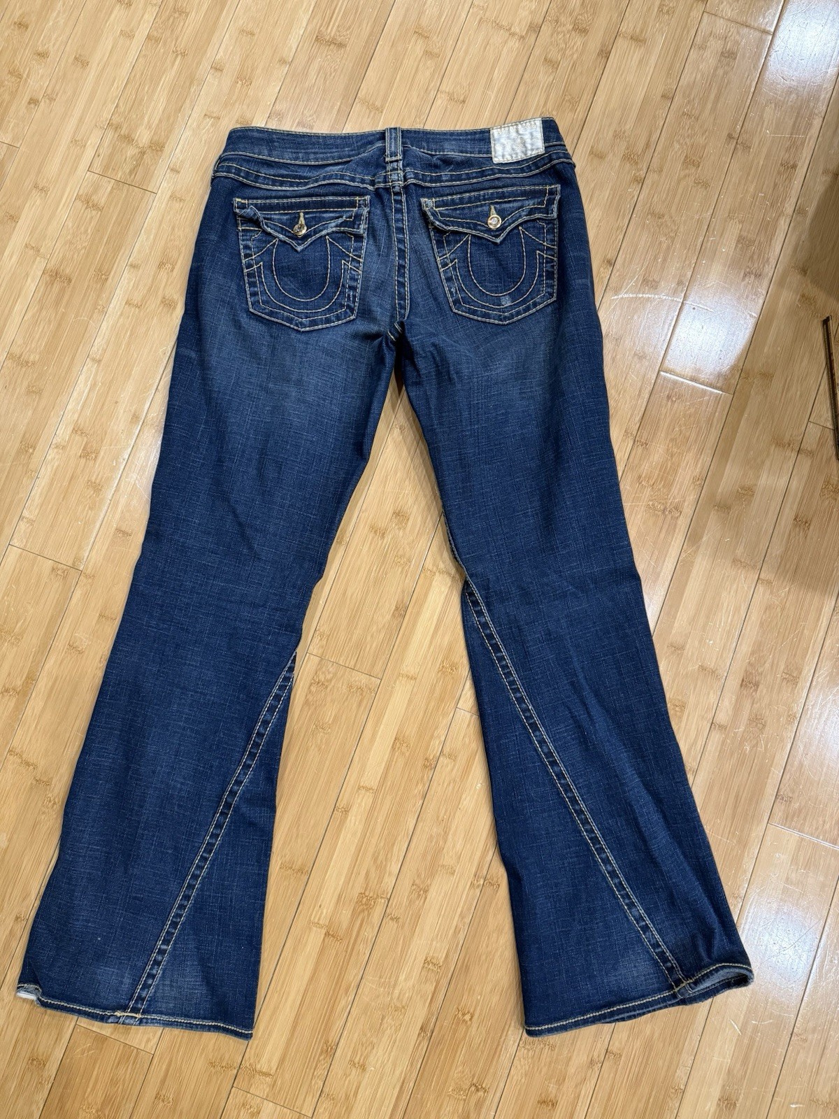 True Religion Disco Joey Big T Jeans Crystal Buttons Women’s 32 Flare Leg Y2K thumbnail 13