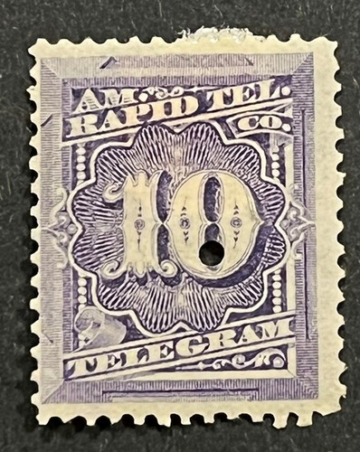 Travelstamps: 1881 US STAMP SCOTT 1T4 "Rapid Tel Telegraph Numeral 10”, 10 CENT - Picture 5 of 5