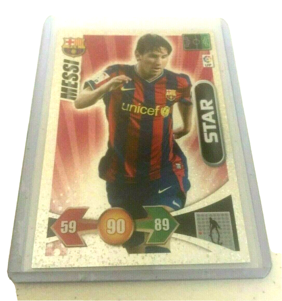 Panini Liga Adrenalyn XL 2009-10 Spain MEGA RARE Messi Foil STAR CARD EXCELLENT