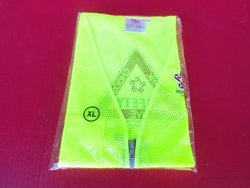 REFLEKTIERENDE GELBE SICHERHEITSWESTE XL Ritz Republic Services Logo Reißverschluss PSA