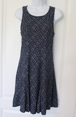 Misses Teens Mudd XL Navy White Floral Knee Length Sleeveless Dress  Sundress | eBay