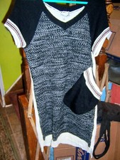 NWT MADE FOR METO LOOK AMAZING Black/White s/s Sweater Dress/Knit Hat - SIZE XL