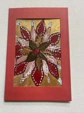 Abstract Flowers , 4/6 Hand Painted On Paper, Acrylic