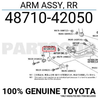 4871042050 Genuine Toyota ARM ASSY, RR 48710-42050 | eBay