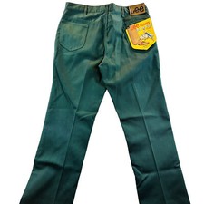 VTG 70s Deadstock LEE Riders Made USA 200-1032 Boot Cut Flare Pants 38x34 Green