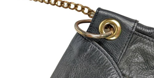 Cynthia Rowley Black Leather Medium Crossbody Shoulder Handbag Chain Strap - Picture 10 of 10