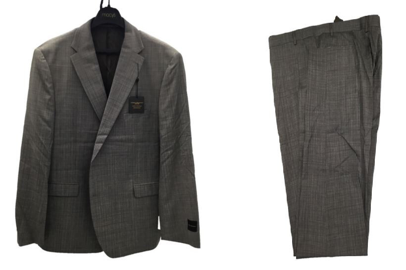 Шерстяной костюм Hickey Freeman Modern Fit в клетку с пиджаком 52R и брюками 48W-Темно-серый 56790₽